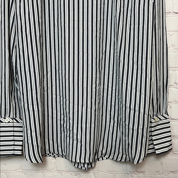 LOFT Striped Crossover Back Yoke Utility Blouse - Picture 9 of 16